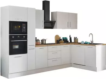 Stella Trading Turin Moderne Eckk&uuml;che mit Elektroger&auml;ten in Wei&szlig; Artisan Eiche Optik - Ger&auml;umige in L-Form mit viel Stauraum - 310 x 211 x 60 cm (B/H/T) (8G-PF7-17)