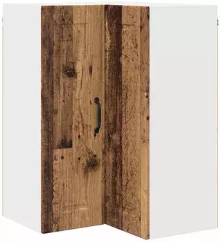 vidaXL Corner wall kitchen cabinet aged wood with shelf 57 x 57 x 80 cm