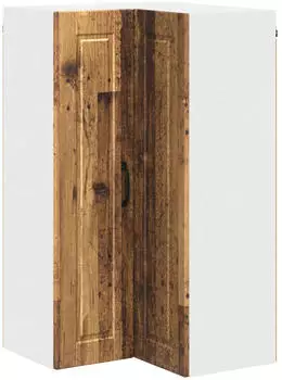 vidaXL Corner wall kitchen cabinet aged wood with shelf 57 x 57 x 100 cm