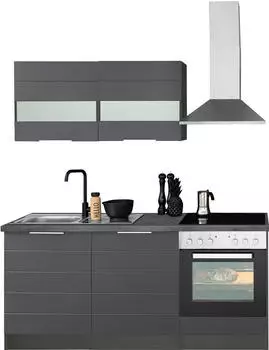Kochstation K&uuml;chenzeile KS-Luhe 180cm grau matt/grafit (55461349)