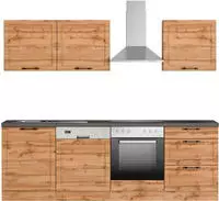 KOCHSTATION K&uuml;chenzeile "KS-Lani, mit MDF-Fronten" Breite 240 cm, wahlweise mit