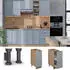 VICCO Apothekerschrank, Hellblau, Eiche Wotan 30x82x60 cm (800000829719)