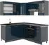 VICCO Fame-Line Dunkelblau Hochglanz/Anthrazit 160 x 60 cm ohne Arbeits... Front: Dunkelblau Hochglanz 160 cm x 82 cm x 60 cm (21976)