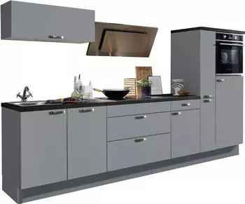 Optifit Cara Vollausz&uuml;ge und Soft-Close-Funktion Breite 320 cm Front: grau | Korpus: grau | Arbeitsplatte: granit schwarz (28118018)
