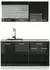 VICCO R-Line Schwarz Hochglanz/Weiß 140 cm AP Marmor Front: Schwarz Hochglanz | Arbeitsplatte: Weiß-Marmor (16283)