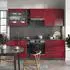 VICCO Fame-Line Bordeaux Hochglanz/Anthrazit 235 cm AP Eiche Front: Bordeaux Hochglanz | Arbeitsplatte: Goldkraft Eiche (800000827837)