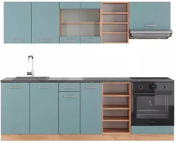 VICCO R-Line Blau-Grau/Goldkraft Eiche 240 cm AP Anthrazit Front: Blau-Grau (800000827268)
