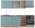 VICCO R-Line Blau-Grau/Goldkraft Eiche 240 cm AP Anthrazit Front: Blau-Grau (800000827268)