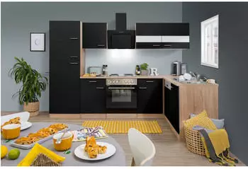 Respekta K&uuml;che K&uuml;chenblock Eiche Schwarz Merle 280 &times; 172 cm (KBL280ESSS)