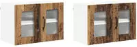 vidaXL Wandglas-Schrank LUCCA 2 pcs Altholz 60 x 31 x 40 cm