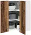 vidaXL Corner wall kitchen cabinet aged wood and white with 3 shelves 57 x 57 x 80 cm