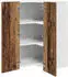 vidaXL Corner wall kitchen cabinet aged wood and white with 3 shelves 57 x 57 x 80 cm