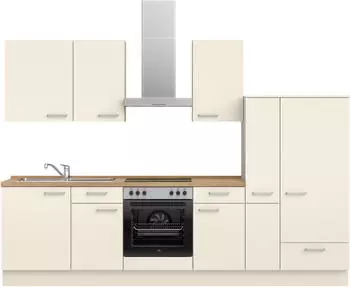 Nobilia Touch I K&uuml;chenzeile 300cm Lacklaminat Magnolia supermatt