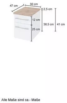 Held M&ouml;bel Davos Unterschrank 30cm Graphit matt / Wotaneiche