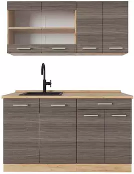 VICCO R-Line Edelgrau/Goldkraft Eiche 140 cm ohne Arbeitsplatte Edelgrau/Goldkraft Eiche | Front: Edelgrau (26237)