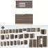 VICCO R-Line Edelgrau/Goldkraft Eiche 140 cm ohne Arbeitsplatte Edelgrau/Goldkraft Eiche | Front: Edelgrau (26237)