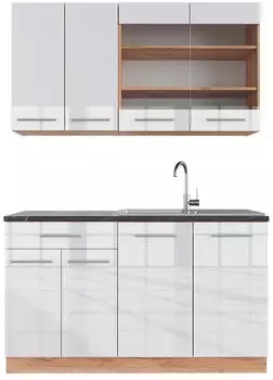 VICCO Fame-Line Wei&szlig; Hochglanz/Goldkraft Eiche 140 cm AP Anthrazit Front: Wei&szlig; Hochglanz (800000827777)