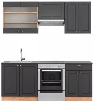 VICCO Fame-Line Anthrazit Landhaus/Goldkraft Eiche 200 cm AP Anthrazit Anthrazit Landhaus/Goldkraft Eiche | Front: Anthrazit Landhaus (800000826800)