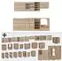 VICCO R-Line Sonoma/Goldkraft Eiche 240 cm ohne Arbeitsplatte Front: Sonoma (26354)