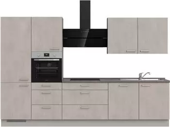 Nobilia Riva II K&uuml;chenzeile Betongrau/Steingrau 6 Schubladen 330cm (Riva II)