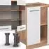 VICCO Fame-Line Weiß Hochglanz/Goldkraft Eiche 300 cm mit Hochschrank .. Front: Weiß Hochglanz (800000827507)
