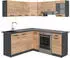 VICCO Küchenzeile L-Form 167x187cm Eiche goldkraft/anthrazit (29620) (ohne E-Geräte)