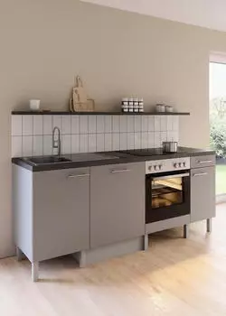 Optifit K&uuml;che Lilly 210 cm (ohne Ger&auml;te) basalt grau