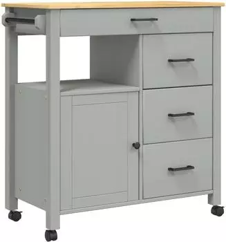 vidaXL K&uuml;chenwagen MONZA 84x40x90 cm Massivholz Kiefer (376110)