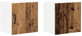vidaXL Lucca wall kitchen cabinet aged wood with 4 shelves (set of 2) 40 x 31 x 40 cm