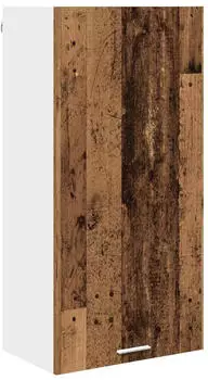vidaXL Wall kitchen cabinet aged wood and white with 1 door and 3 shelves 50 x 31 x 100 cm