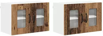 vidaXL Wall kitchen cabinet Kalmar aged wood with 4 doors and 4 shelves 60 x 31 x 40 cm
