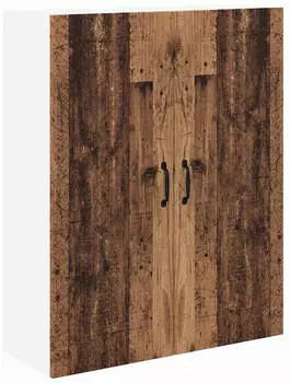 vidaXL Wall kitchen cabinet Kalmar aged wood with shelf 80 x 31 x 100 cm
