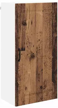 vidaXL Wall kitchen cabinet Kalmar aged wood with 1 door and 3 shelves 50 x 31 x 100 cm