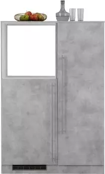 Wiho Küchen Chicago Küchenzeile 110cm grau betonfarben, Back-/Kühlmodul