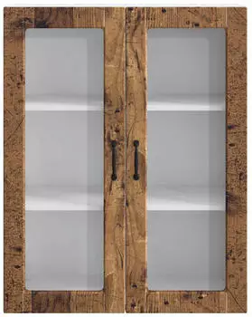 vidaXL Wall kitchen cabinet Kalmar aged wood with 2 doors and 3 shelves 80 x 31 x 100 cm