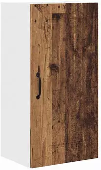 vidaXL Wall kitchen cabinet Kalmar aged wood with 1 door and 3 shelves 40 x 31 x 80 cm