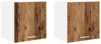 vidaXL H&auml;ngeschrank mit T&uuml;r 2 pcs Altes Holz und Wei&szlig; 40 x 31 x 40 cm