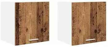 vidaXL Wall kitchen cabinet aged wood with white (set of 2) 40 x 31 x 40 cm
