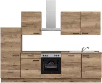 Nobilia Structura I K&uuml;chenzeile 300cm Eiche Havanna Nachbildung
