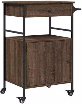 vidaXL K&uuml;chenwagen Braun Eichen-Optik 56x43x89,5 cm (842395)