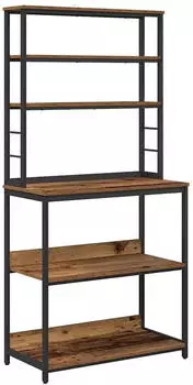 vidaXL Industrial kitchen shelf aged wood 80 x 40 x 168 cm