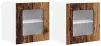 vidaXL Wandglas-Schrank PORTO 2 pcs Altholz 40 x 31 x 40 cm