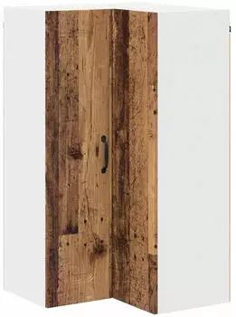 vidaXL Corner wall kitchen cabinet Kalmar aged wood with shelf 57 x 57 x 100 cm