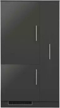 Wiho Küchen Cali Küchenzeile 90cm Front Anthrazit Glanz, Korpus Anthrazit Matt, ohne Arbeitsplatte