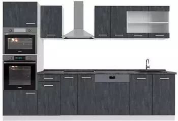 VICCO R-Line 300cm Schwarz Beton Wei&szlig;
