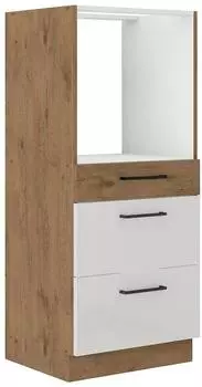 K&uuml;chenpreis-Bombe Vigo Midischrank 60 Eiche Lancelot Wei&szlig; Hochglanz