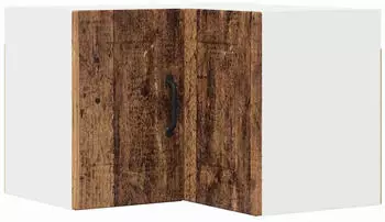 vidaXL Corner wall kitchen cabinet aged wood with shelf 57 x 57 x 40 cm