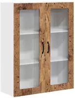 vidaXL Wandglas-Schrank PORTO Altholz 80 x 31 x 100 cm Holzwerkstoff