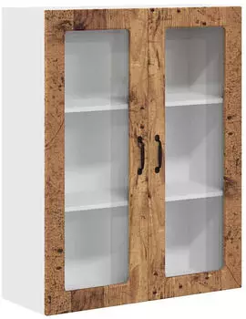 vidaXL Wall kitchen cabinet aged wood with large shelf 80 x 31 x 100 cm