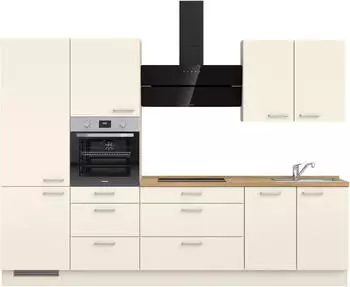 Nobilia Touch II 300 cm Lacklaminat magnolia supermatt/eiche sierra